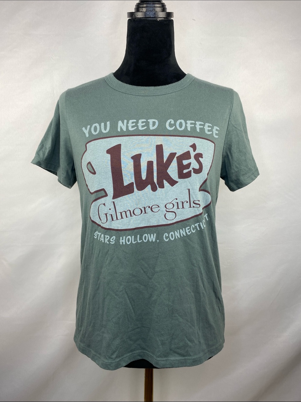 Gilmore Girls Luke’s Diner You Need Coffee Stars Hollow Graphic Tee Size Small